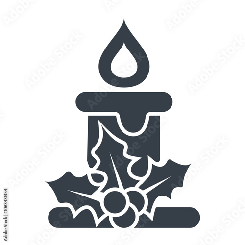 Christmas candle icon design vector template