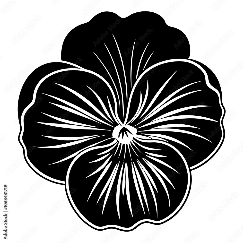Fototapeta premium Pansy silhouette vector illustration