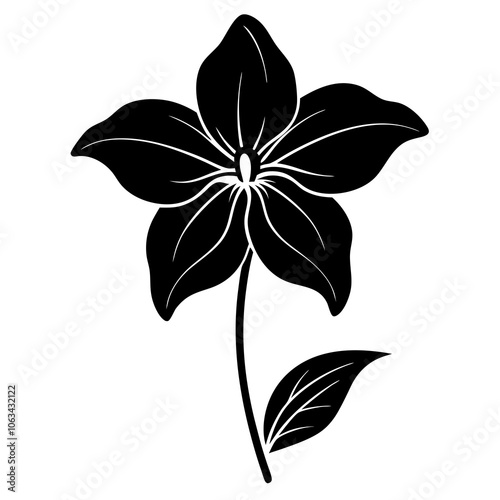 Trillium silhouette vector illustration