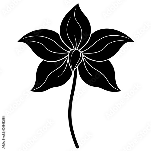 Trillium silhouette vector illustration