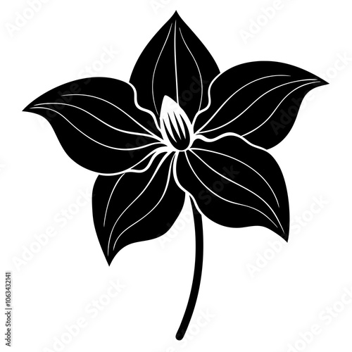 Trillium silhouette vector illustration