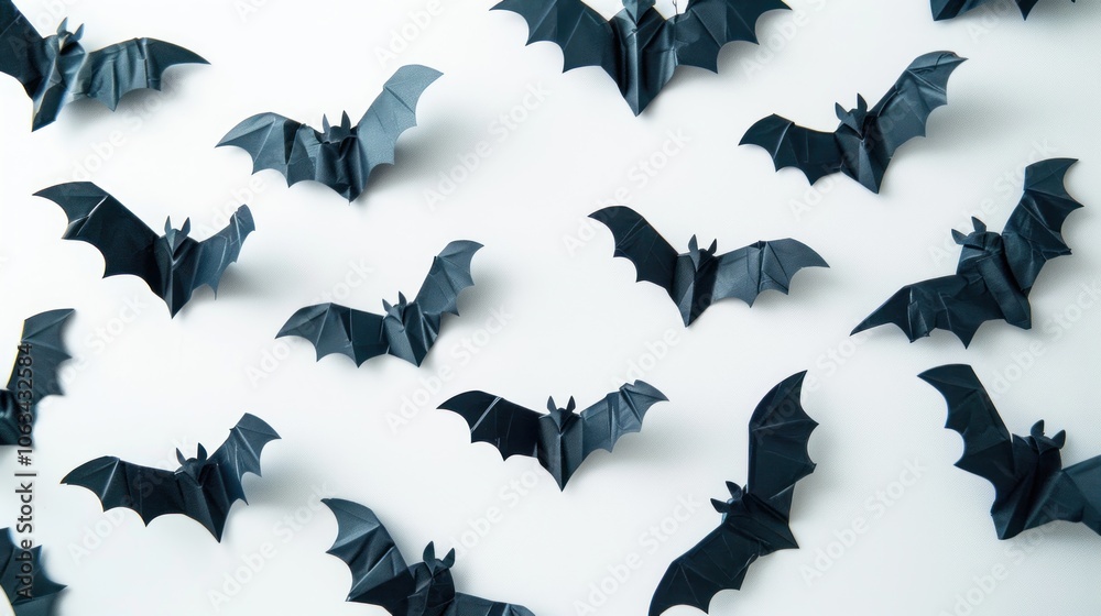 Fototapeta premium halloween decoration of bats over white background