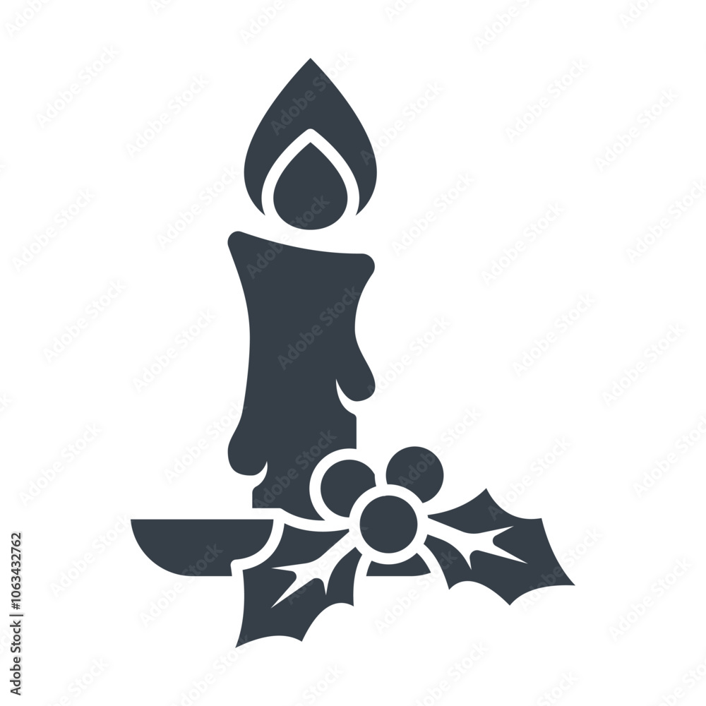 Christmas candle icon design vector template Christmas candle icon design vector template
