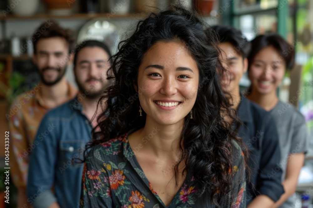 A cheerful and diverse creative business team stands together, showcasing unity and teamwork in a bright and welcoming office environment. A cheerful and diverse creative business team stands together, showcasing unity and teamwork in a bright and welcoming office environment.