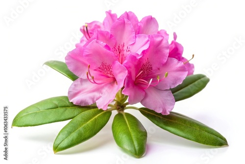 pink rhododendron flower on white background