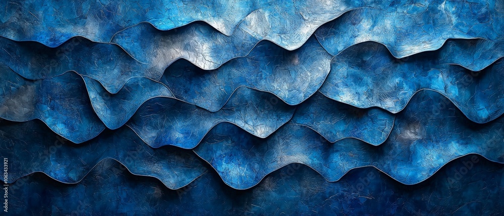 Abstract wave-like texture in shades of blue, evoking a sense of depth and movement. Abstract wave-like texture in shades of blue, evoking a sense of depth and movement.