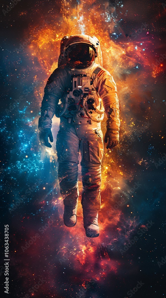 A solitary astronaut floating in the vastness, tethered by an astronaut in a spacesuit in zero gravity, with planet earth in the background. A solitary astronaut floating in the vastness, tethered by an astronaut in a spacesuit in zero gravity, with planet earth in the background.