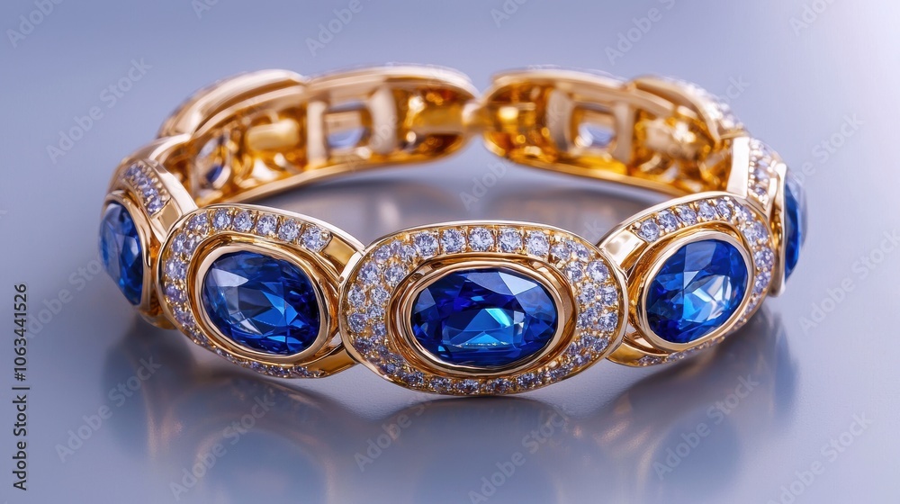 Elegant Modern Sapphire Bangle with Tension Set Stones Elegant Modern Sapphire Bangle with Tension Set Stones