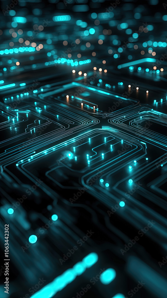 Futuristic Circuit Matrix: Repeating Pattern Futuristic Circuit Matrix: Repeating Pattern