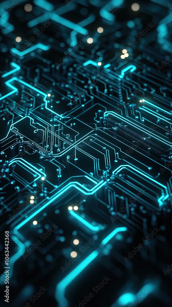 Futuristic Circuit Matrix: Repeating Pattern Futuristic Circuit Matrix: Repeating Pattern