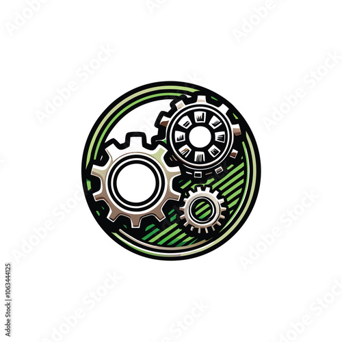 Design a logo featuring a stylized arrangement of gears and cogwheels, emphasizing their interconnectedness and functionality.