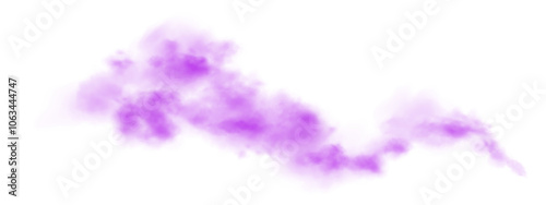 Abstract purple Smoke Swirl Graphic. Purple fog or smoke. Purple smog clouds on floor. Cigarette smoke. Morning fog over land or water surface. Magic haze. Cloud, smoke, fog. PNG.