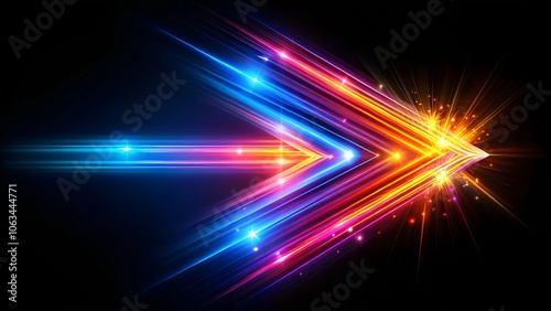 Glowing Light Beam Arrow