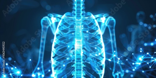 Abstract Human Skeleton with Digital Network