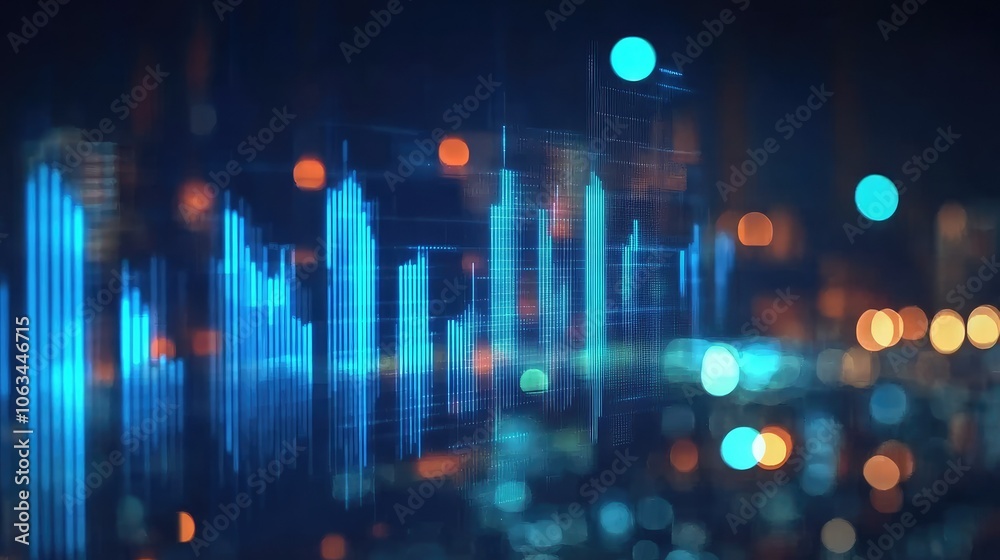 Abstract Financial Data Visualization with Bright Colors Abstract Financial Data Visualization with Bright Colors