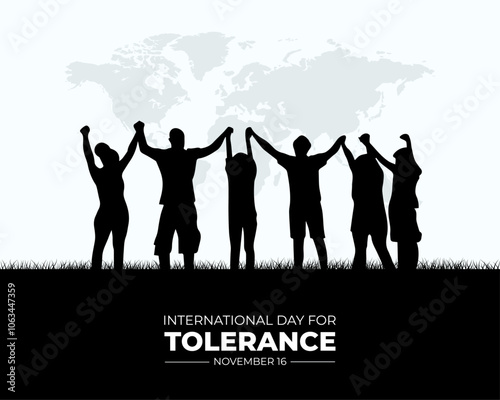 International Day for Tolerance. 16 November. Holiday concept. Template for background with banner, poster and card. Vector illustration.