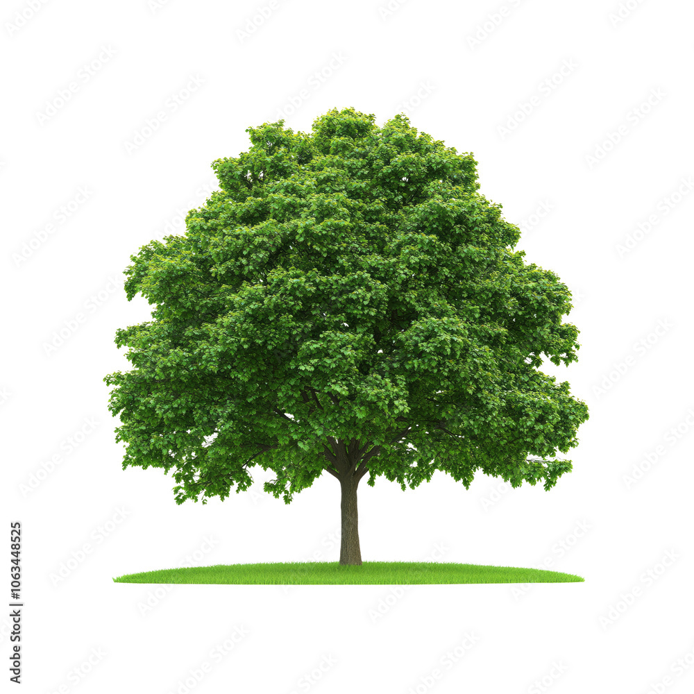 Lush Green Tree Isolated on White Background Lush Green Tree Isolated on White Background