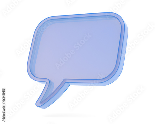 Blue Speech bubble on white background. Isolated 3D illustration