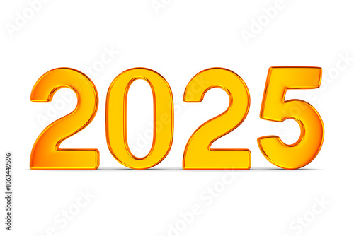 2025 new year on white back...