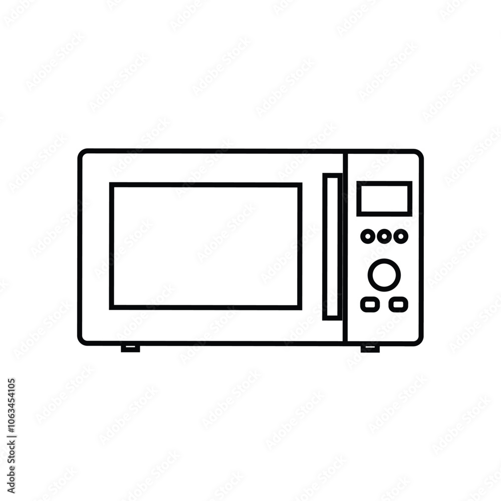 Microwave oven line icon. Kitchen equipment. Vector illustration. Microwave oven line icon. Kitchen equipment. Vector illustration.