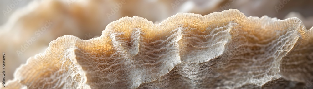 Close-up of the Textured Surface of a White Mushroom Close-up of the Textured Surface of a White Mushroom