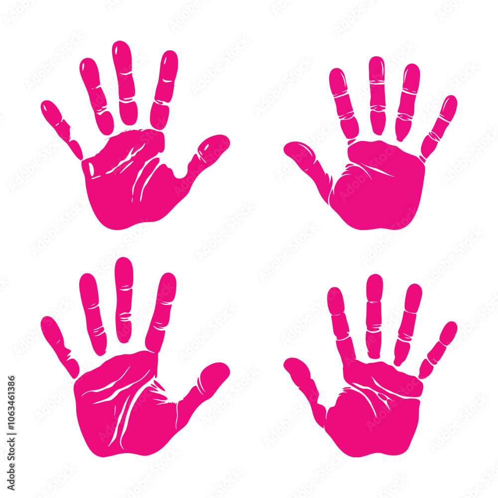 Obraz premium Multicolor Handprint Vector Illustration Set