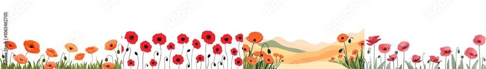 Obraz premium Illustration for Anzac Day featuring red poppy flowers and a space for text.