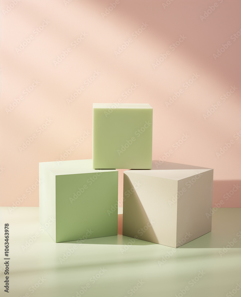 Obraz premium Modern interior design with cubes.