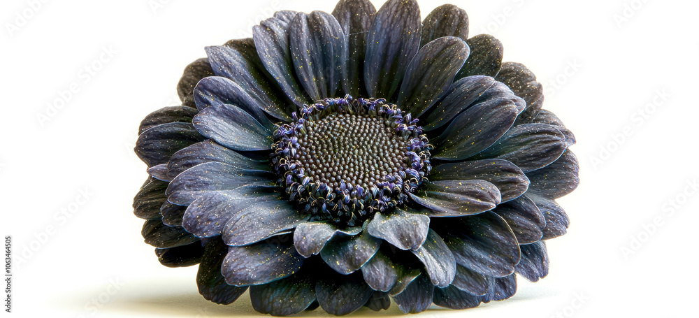A black flower with a purple center