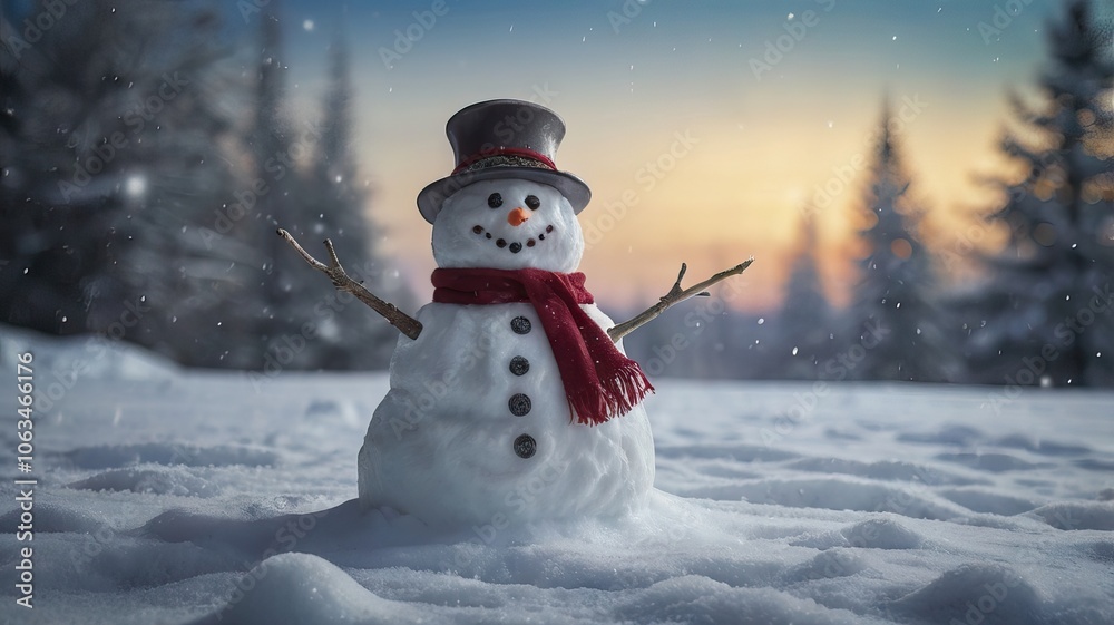 Obraz premium Snowman effect bluer Christmas style
