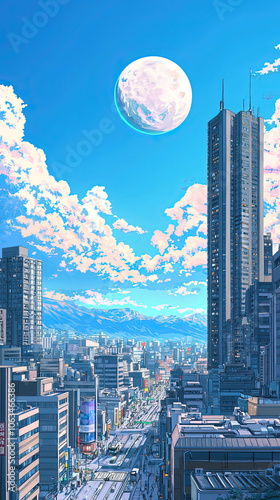 Neon Dreamscape: Sci-Fi Japanese Cityscape
