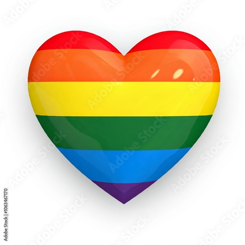 Free Download Rainbow heart on white background - GFXLoad