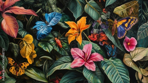 A close-up of the vibrant flora in the Amazon rainforest