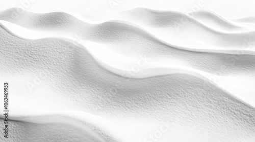 3D Rendered White Sand Waves on White Background