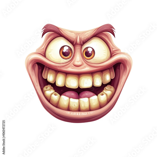 Cartoon Face With Evil Grin