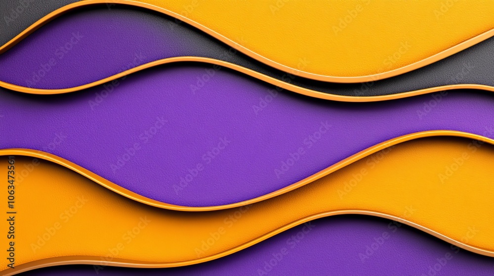 Fototapeta premium Abstract Purple Orange Curved Lines Pattern Design Background