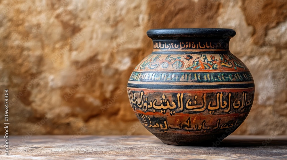 Ornate Traditional Pot with Intricate Designs Ornate Traditional Pot with Intricate Designs