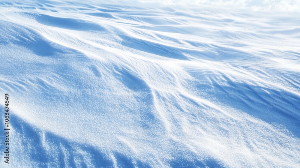 Vast snow-covered tundra stretching far, wind-rippled snow surface. Vast snow-covered tundra stretching far, wind-rippled snow surface.