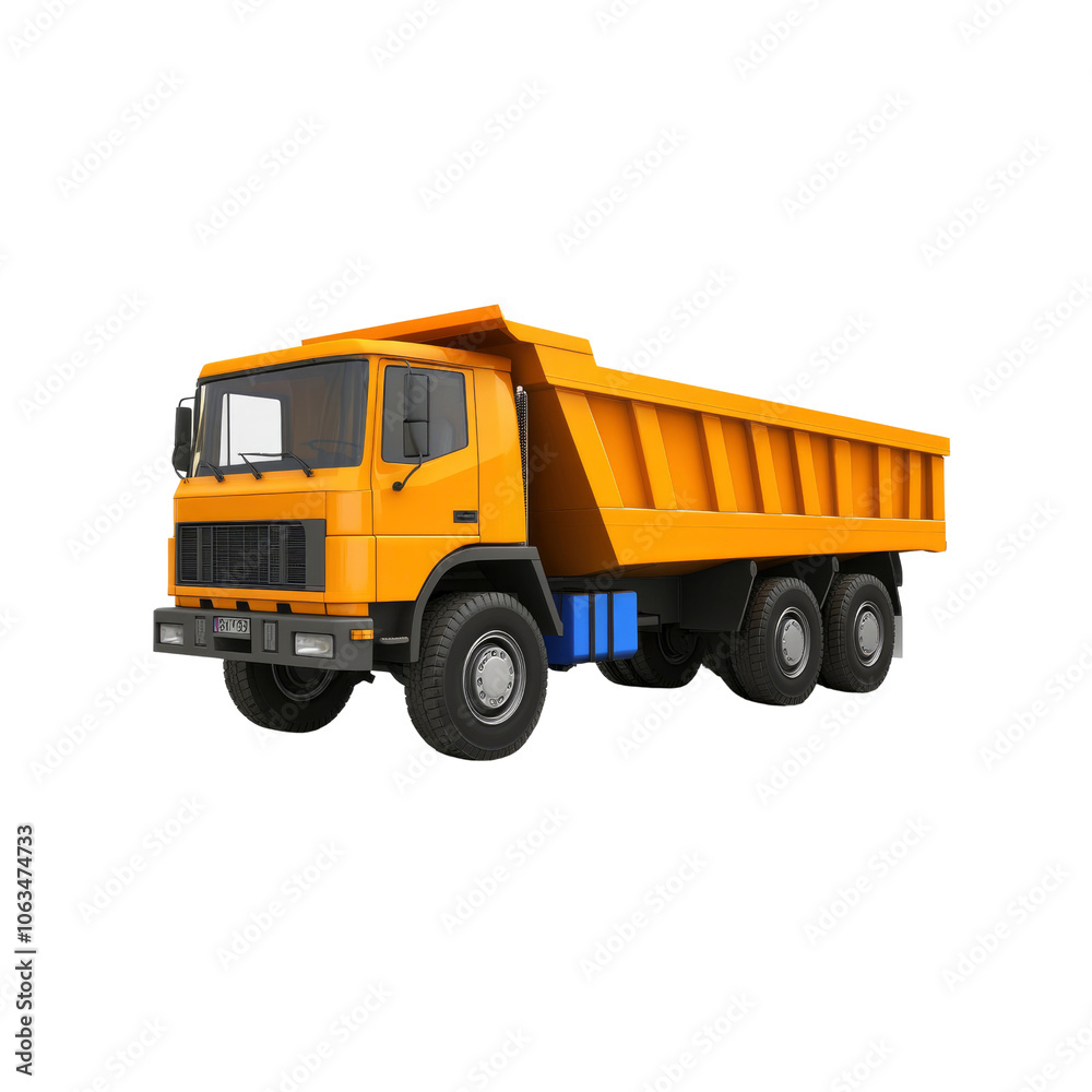 Yellow Dump Truck Isolated on White Background Yellow Dump Truck Isolated on White Background