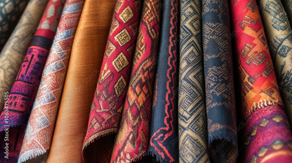 Vibrant Textiles with Intricate Patterns and Texture Vibrant Textiles with Intricate Patterns and Texture
