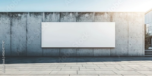 Promotional Banner Mounted on a Concrete Wall photo