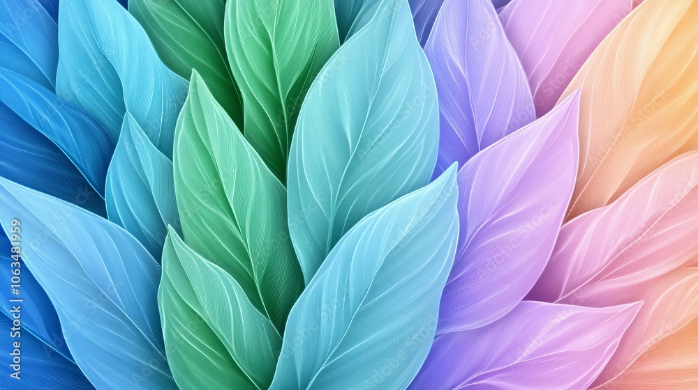 custom made wallpaper toronto digitalPastel Rainbow Leaf Pattern Abstract Nature Background Texture