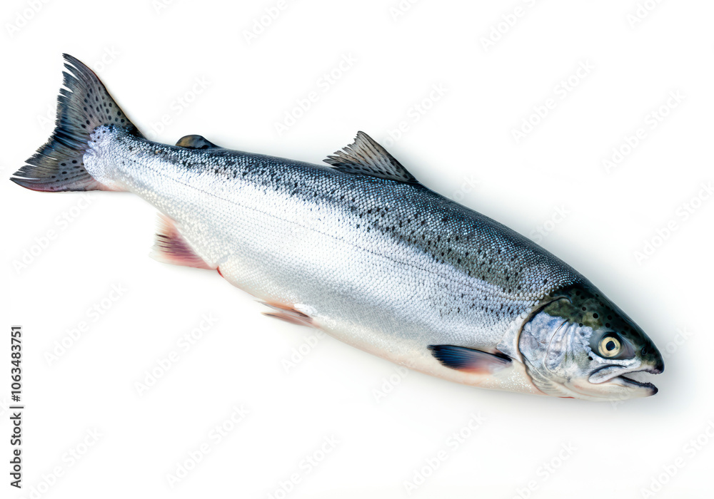 Obraz premium Silver Salmon fish isolated on white background