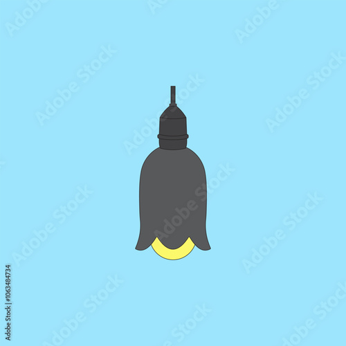 Hanging Lamp vector illustration on blue background. Home interior lighting