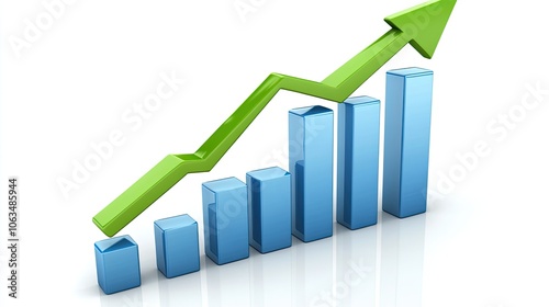 Growth Chart with Rising Arrow for Business Success