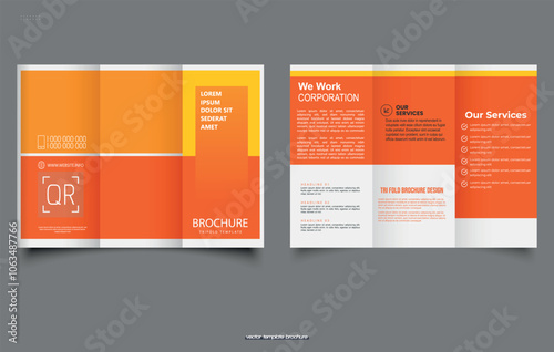 Tri Fold corporate brochure template. Ready Brochure Template.