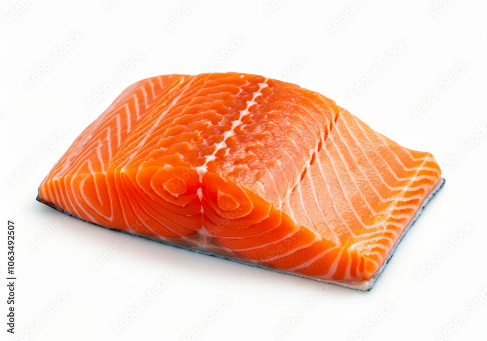 Perfect Salmon Fresh raw salmon fish fillet on white background Perfect Salmon Fresh raw salmon fish fillet on white background
