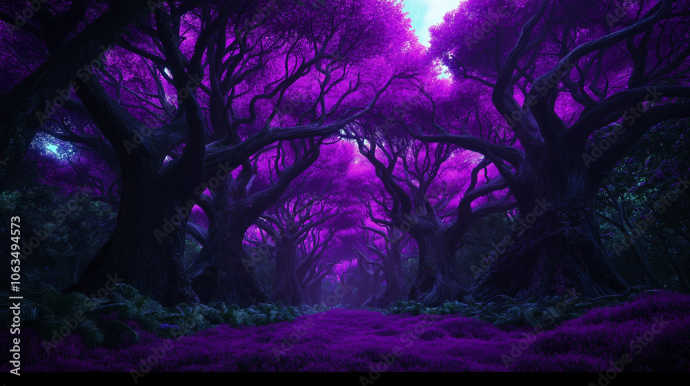 Fototapeta premium Mystical purple forest