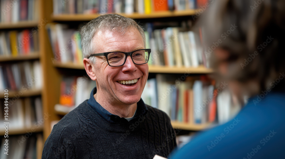 Bookstore Employee Recommending Books to Customer Bookstore Employee Recommending Books to Customer
