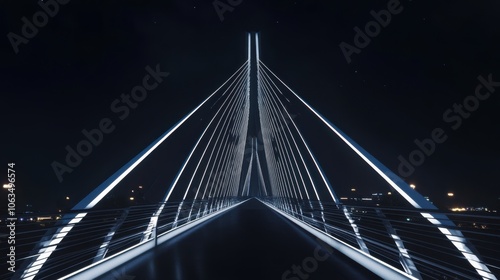 A modern cable-stayed bridge with sleek lines and innovative design